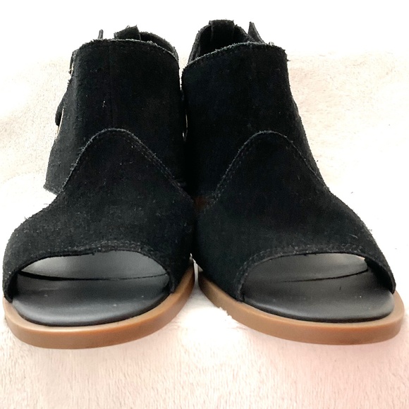 Black Koolaburra by Ugg Dressy Suede Strappy Chunky Block Heel Open Toe Sz 6 - Picture 7 of 16